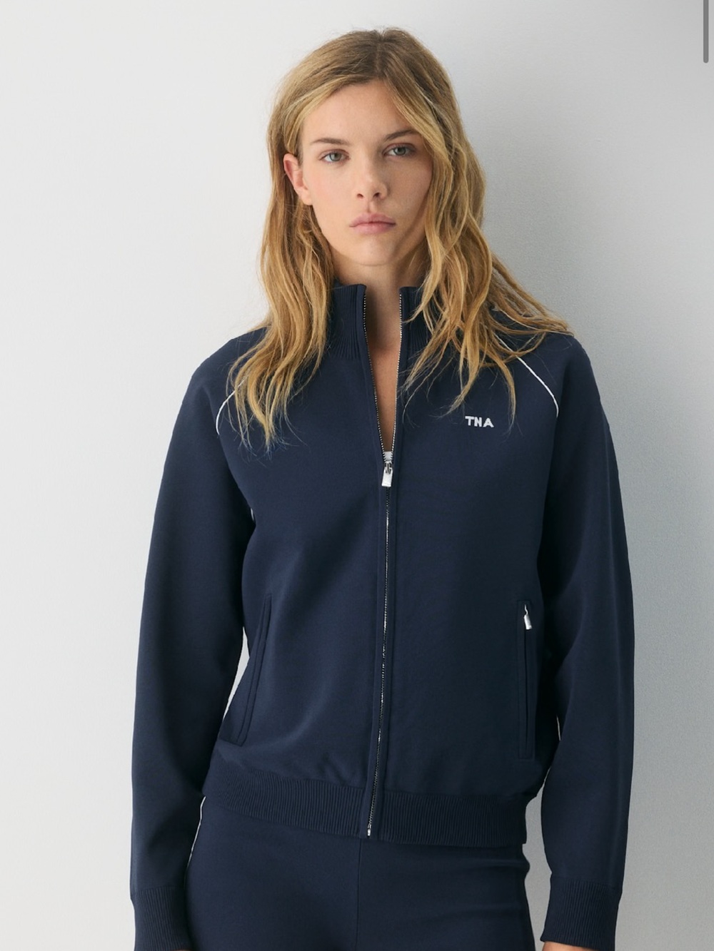 TNA Offseason Women's Yellow and Brown Zip-Up Track Jacket